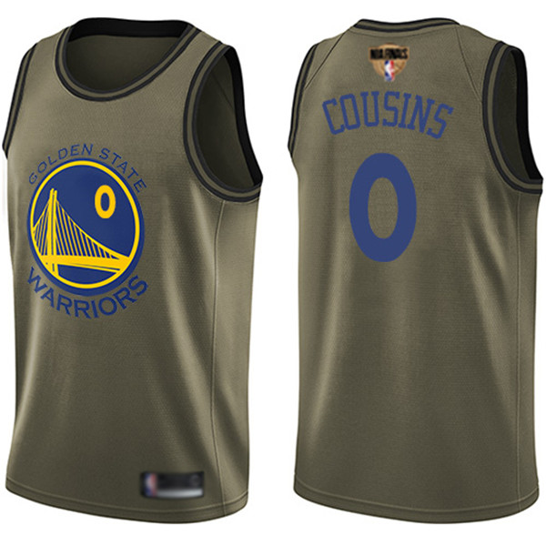 Warriors #0 DeMarcus Cousins Green 2019 Finals Bound Basketball Swingman Salute to Service Jersey