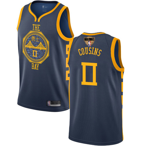 Warriors #0 DeMarcus Cousins Navy 2019 Finals Bound Basketball Swingman City Edition 2018 19 Jersey