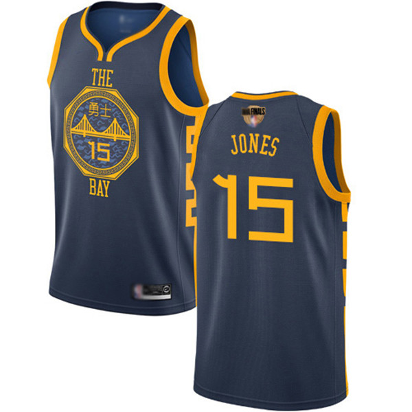 Warriors #15 Damian Jones Navy 2019 Finals Bound Basketball Swingman City Edition 2018 19 Jersey