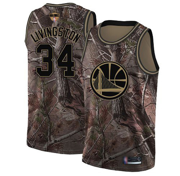 Warriors #34 Shaun Livingston Camo 2019 Finals Bound Basketball Swingman Realtree Collection Jersey