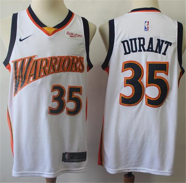 Warriors #35 Kevin Durant White Throwback Basketball Swingman Hardwood Classics 2009 10 Jersey