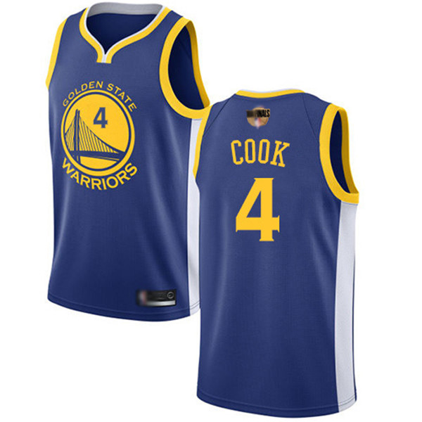 Warriors #4 Quinn Cook Blue 2019 Finals Bound Basketball Swingman Icon Edition Jersey