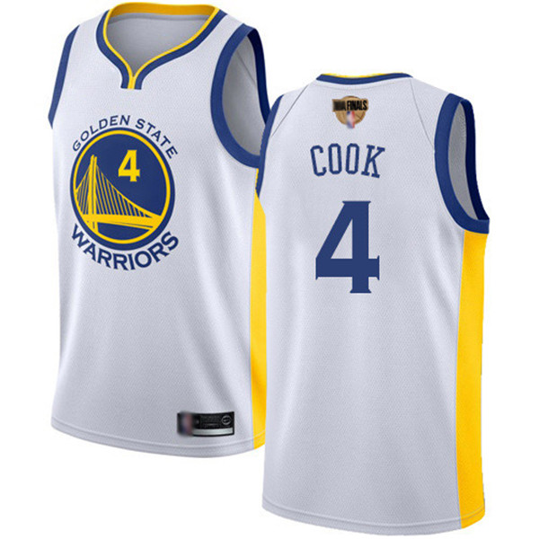 Warriors #4 Quinn Cook White 2019 Finals Bound Basketball Swingman Association Edition Jersey