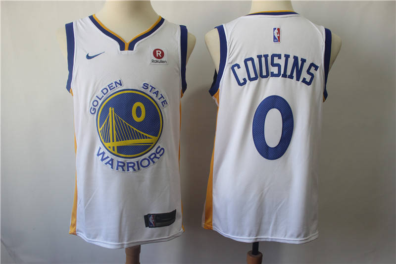 Warriors 0 DeMarcus Cousins White  Swingman Jersey