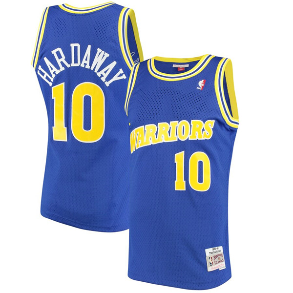 Warriors 10 Tim Hardaway Blue 1990 92 Hardwood Classics Mesh Jersey