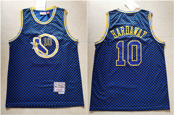 Warriors 10 Tim Hardaway Blue Hardwood Classics Jersey