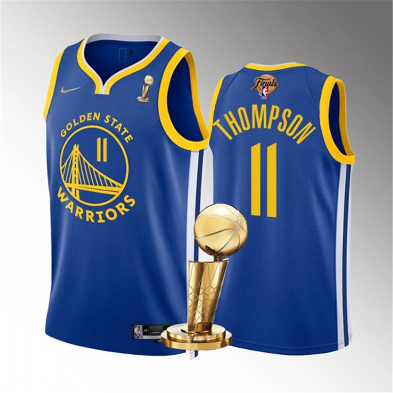 Warriors 11 Klay Thompson Royal Nike 2022 Finals Champions Swingman Jersey