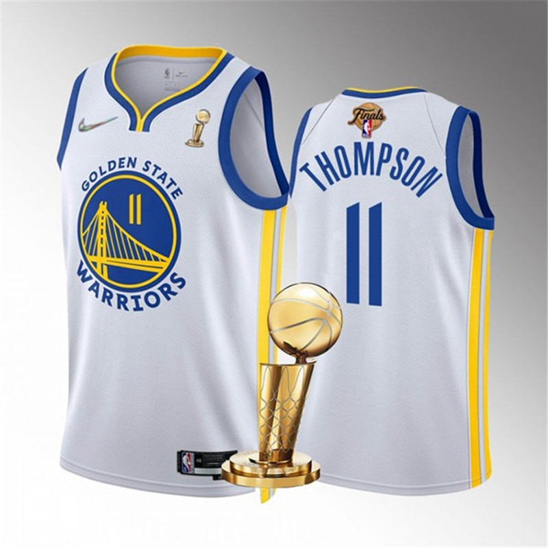 Warriors 11 Klay Thompson White Nike 2022 Finals Champions Swingman Jersey