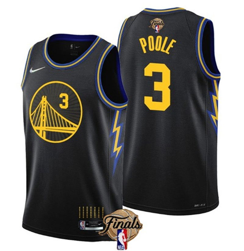 Warriors 3 Jordan Poole Black 2022 NBA Finals Nike Swingman Jersey