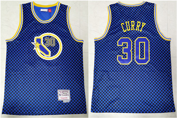 Warriors 30 Stephen Curry Blue Hardwood Classics Swingman Jersey