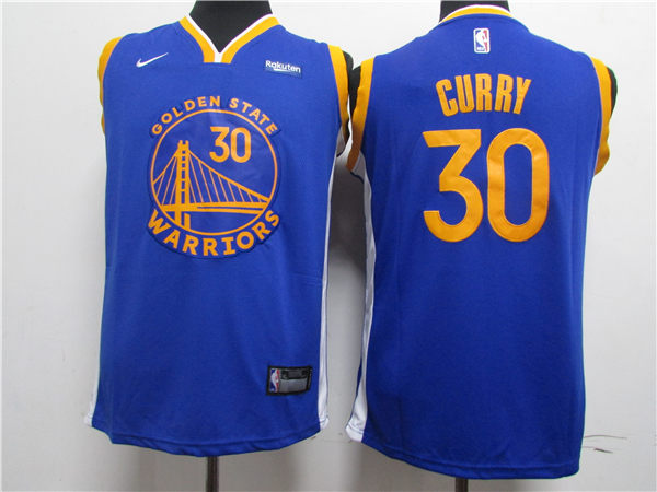 Warriors 30 Stephen Curry Blue Youth 2020 New Nike Swingman Jersey