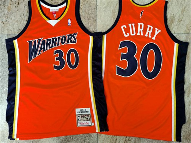 Warriors 30 Stephen Curry Orange 2009 10 Hardwood Classics Jersey