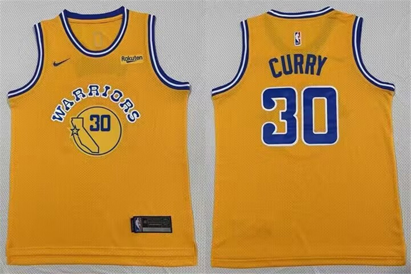 Warriors 30 Stephen Curry Yellow Nike Swingman Jersey