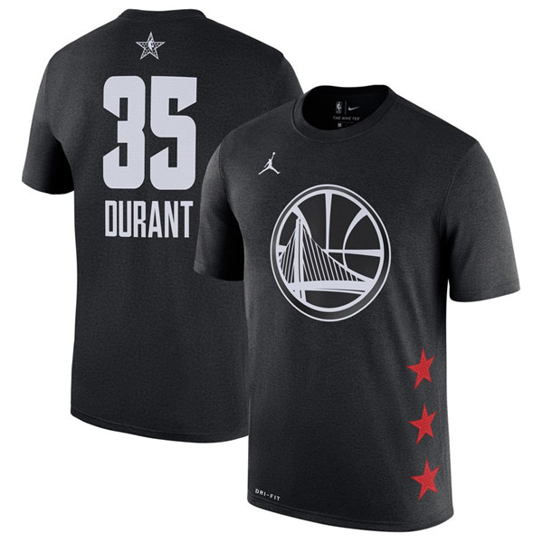 Warriors 35 Kevin Durant Black 2019 NBA All Star Game Men's T Shirt