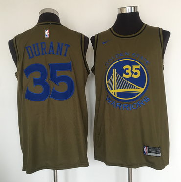 Warriors 35 Kevin Durant Olive  Swingman Jersey