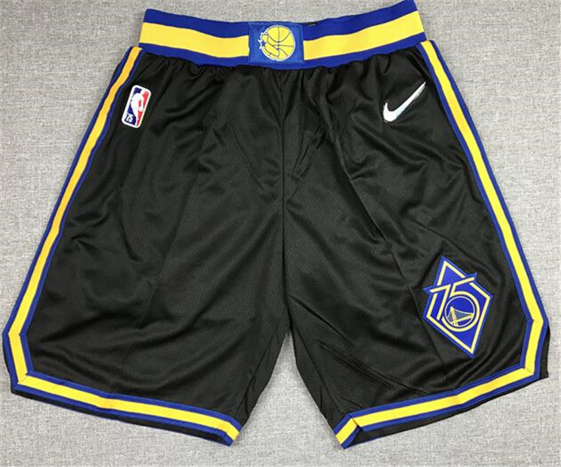 Warriors Black Nike Diamond 75th Anniversary City Edition Swingman Shorts