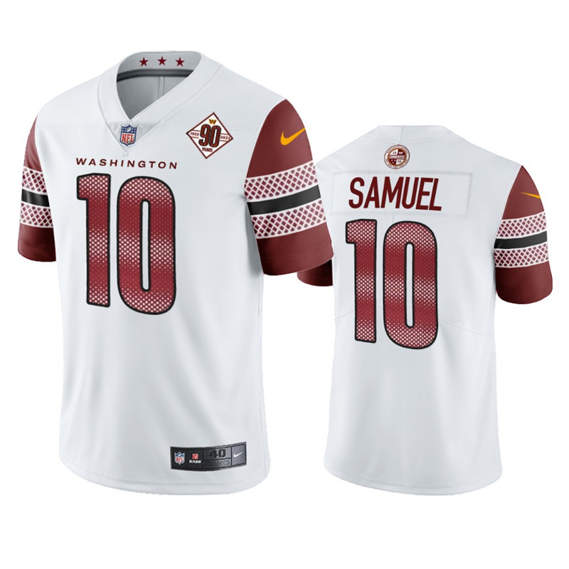 Washington Commanders 10 Curtis Samuel White 90th Anniversary Vapor Limited Jersey