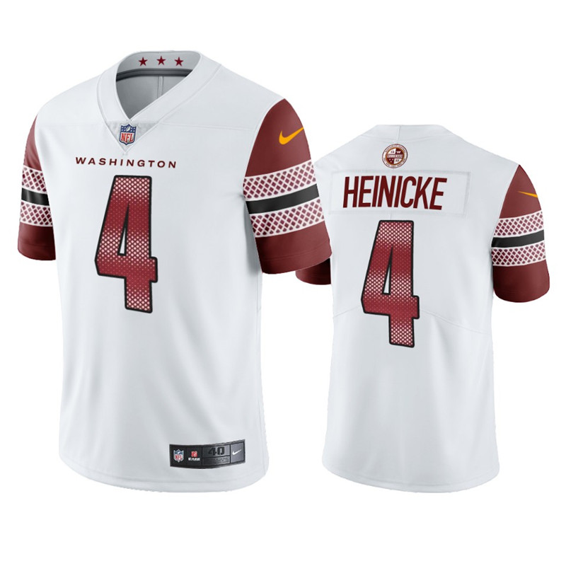 Washington Commanders 4 Taylor Heinicke White 90th Anniversary Vapor Limited Jersey