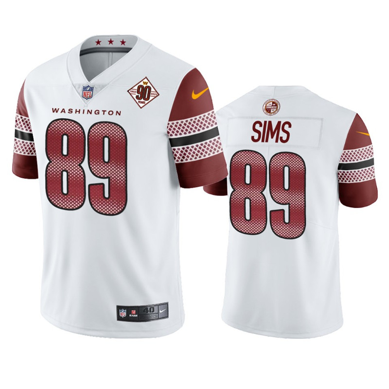 Washington Commanders 89 Cam Sims White 90th Anniversary Vapor Limited Jersey