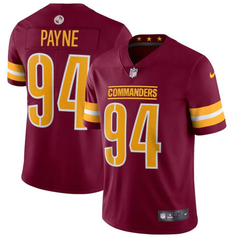 Washington Commanders 94 Daron Payne Burgundy 90th Anniversary Vapor Limited Jersey