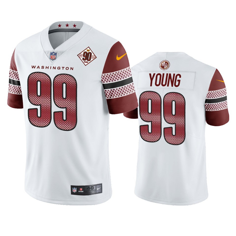Washington Commanders 99 Chase Young White 90th Anniversary Vapor Limited Jersey