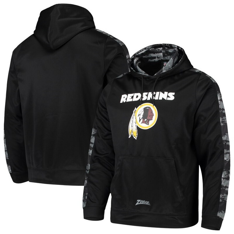 Washington Redskins Zubaz Tonal Oxide Pullover Hoodie Black