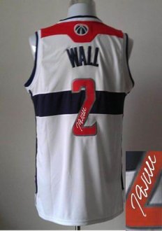 Washington Wizards Revolution 30 Autographed 2 John Wall White Stitched NBA Jersey