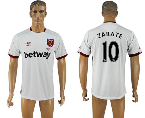 West Ham United 10 Zarate Away Soccer Club Jersey