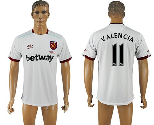 West Ham United 11 Valencia Away Soccer Club Jersey