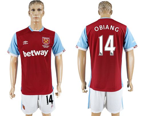 West Ham United 14 Obiang Home Soccer Club Jersey