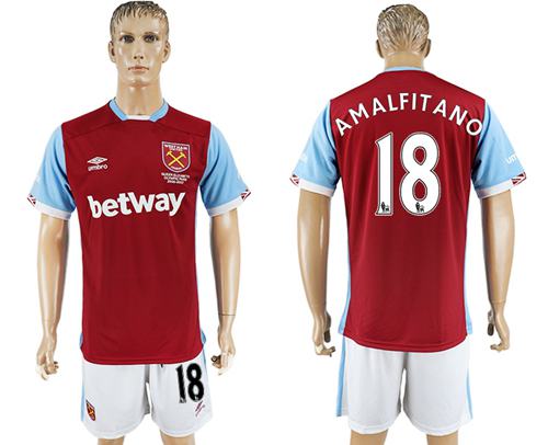 West Ham United 18 Amalfitano Home Soccer Club Jersey