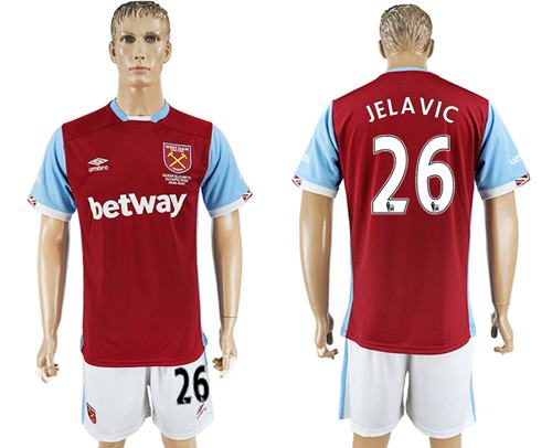 West Ham United 26 Jelavic Home Soccer Club Jersey