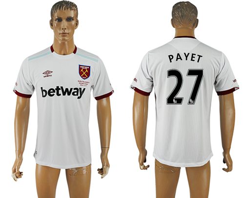 West Ham United 27 Payet Away Soccer Club Jersey