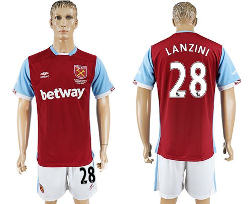 West Ham United 28 Lanzini Home Soccer Club Jersey