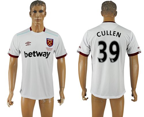 West Ham United 39 Cullen Away Soccer Club Jersey