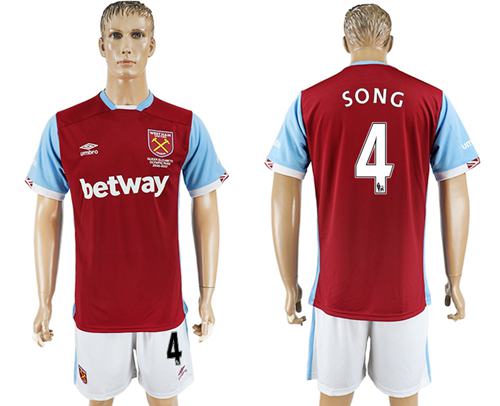 West Ham United 4 Song Home Soccer Club Jersey