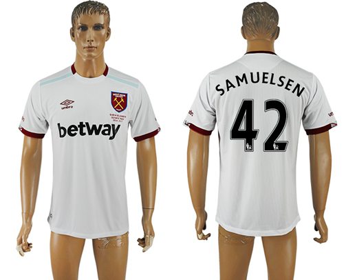 West Ham United 42 Samuelsen Away Soccer Club Jersey