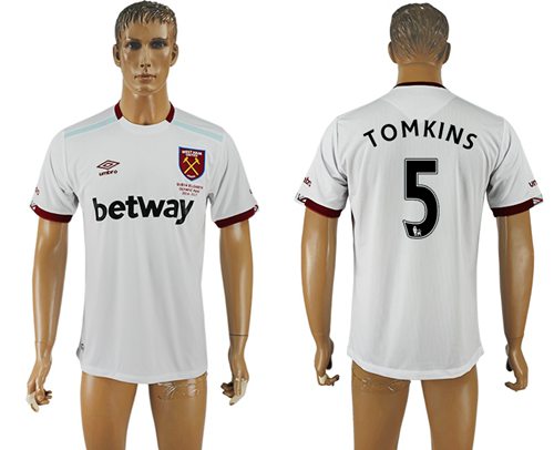 West Ham United 5 Tomkins Away Soccer Club Jersey