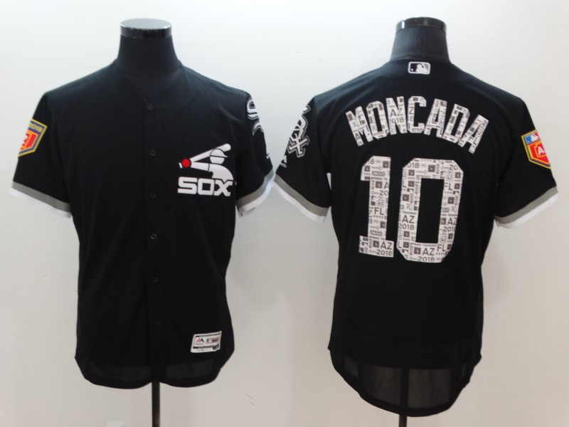 White Sox 10 Yoan Moncada Black 2018 Spring Training Flexbase Jersey