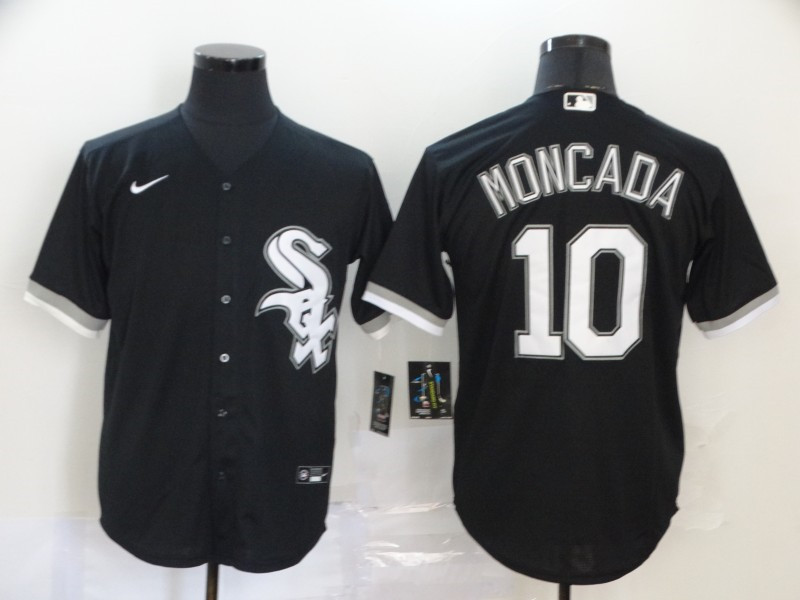 White Sox 10 Yoan Moncada Black Cool Base Jersey