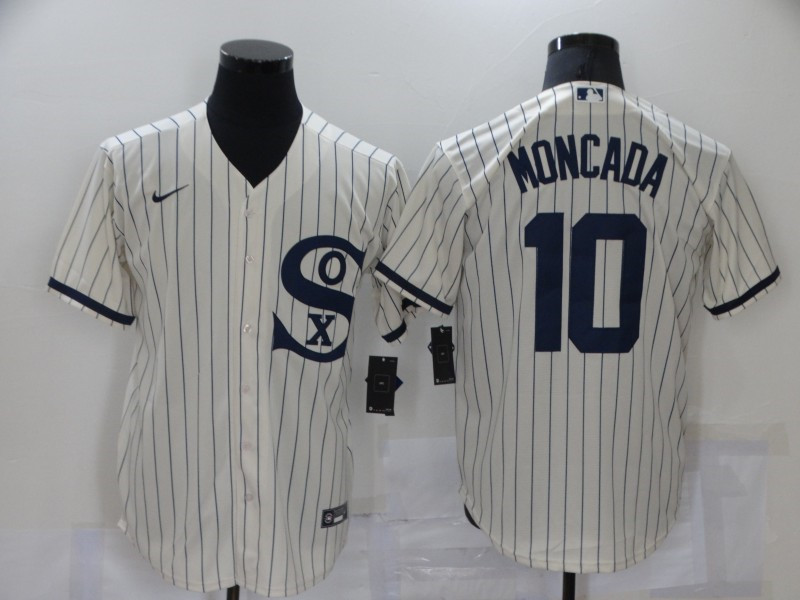 White Sox 10 Yoan Moncada Cream Nike 2021 Field Of Dreams Cool Base Jersey