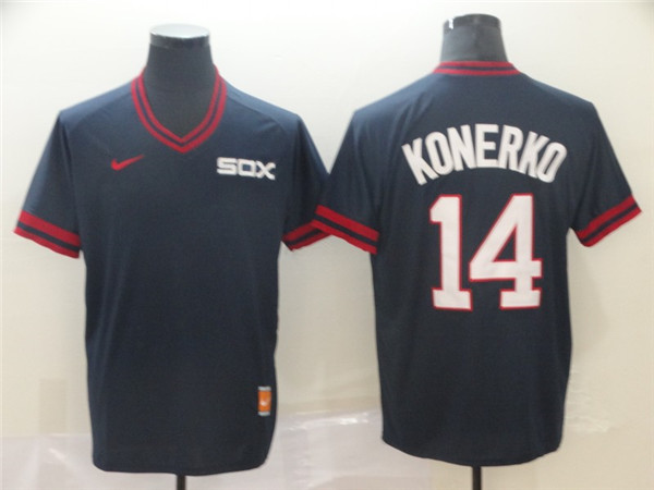 White Sox 14 Paul Konerko Navy Throwback Jersey