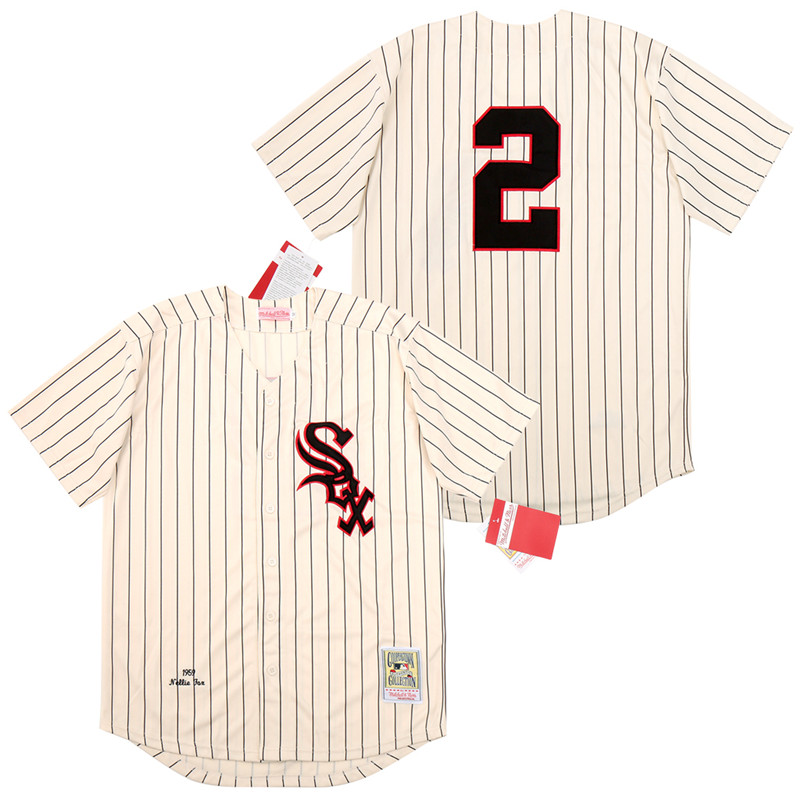 White Sox 2 Nellie Fox Cream 1959 Cooperstown Collection Jersey