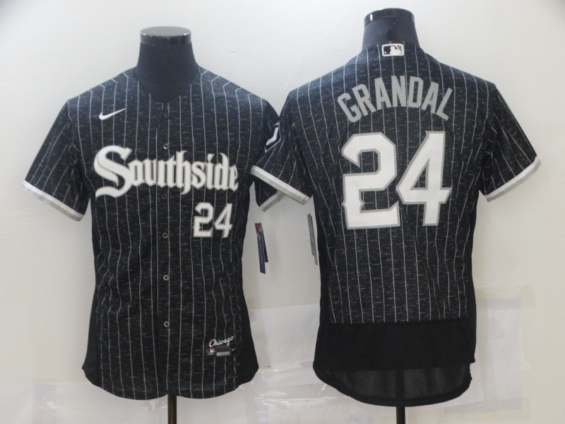 White Sox 24 Yasmani Grandal Black 2021 City Connect Flexbase Jersey