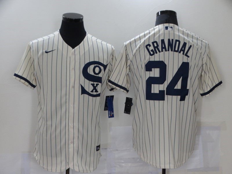 White Sox 24 Yasmani Grandal Cream Nike 2021 Field Of Dreams Flexbase Jersey