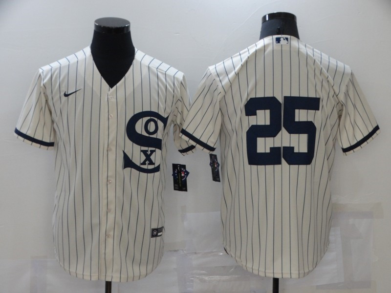 White Sox 25 Andrew Vaughn Cream Nike 2021 Field Of Dreams Cool Base Jersey
