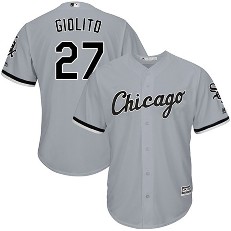 White Sox 27 Lucas Giolito Gray Cool Base Jersey