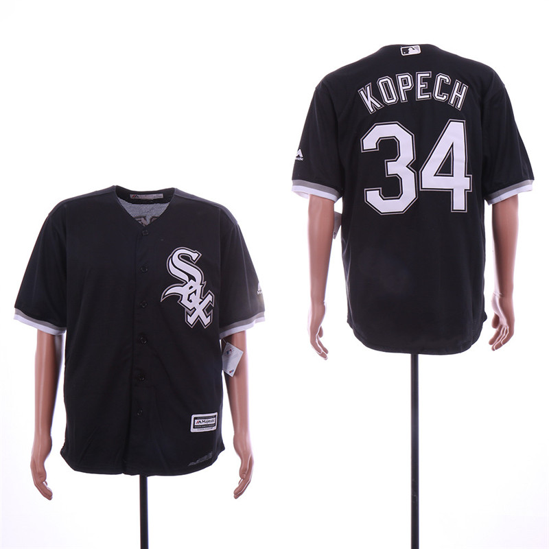 White Sox 34 Michael Kopech Black Cool Base Jersey