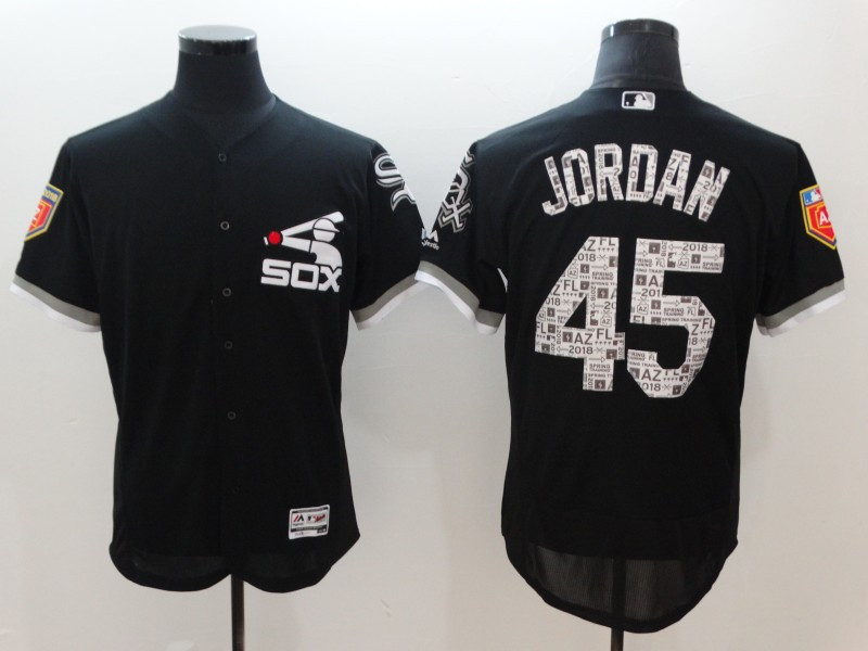 White Sox 45 Michael Jordan Black 2018 Spring Training Flexbase Jersey