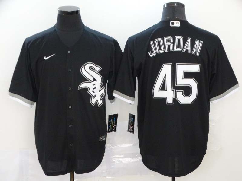 White Sox 45 Michael Jordan Black 2020 Nike Cool Base Jersey